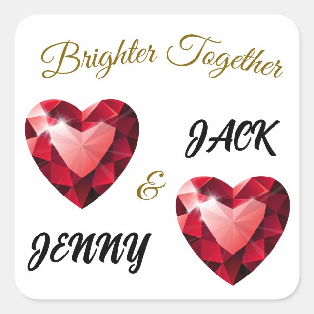 Meaningful Gift for her – Elegant Love Quadratischer Aufkleber (Vorderseite)