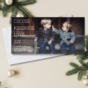 Meaningful Holidays Wählen Sie Kindness Liebe Joy  Feiertagskarte