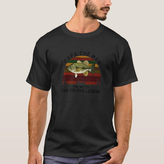 Meaningful PAPA Man Myth Legend Bass Fishing Premi T-Shirt (Vorderseite)
