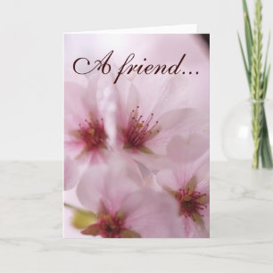 Meaningful Pink Sakura Flower Friendship Card Karte