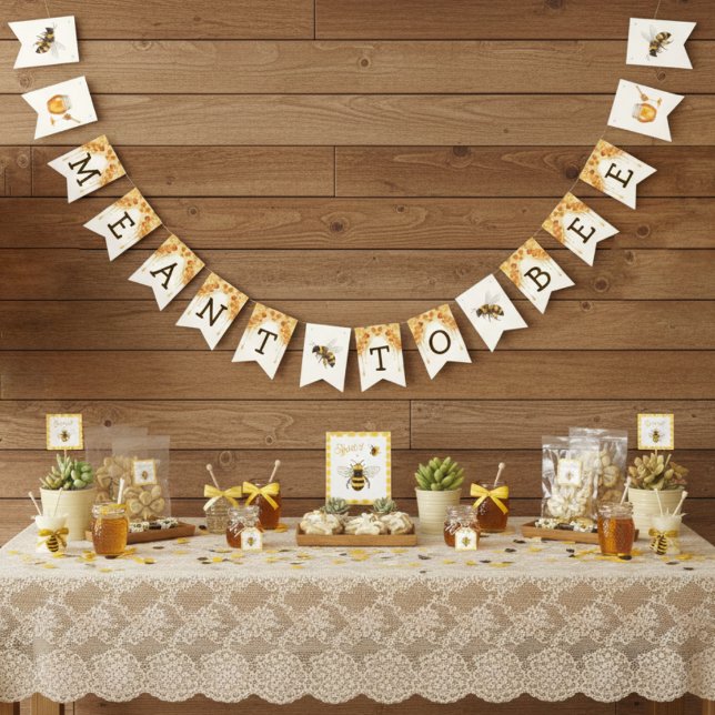 Meant to Bee Honeycomb Honey Drip Bridal Shower Wimpelkette (Meant to Bee Honeycomb Honey Drip Bridal Shower Bunting Flags
)