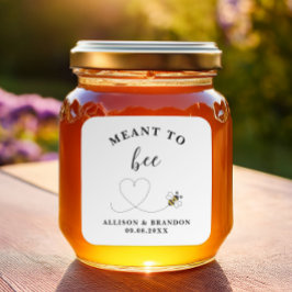 Meant to Bee Jar Label, Wedding Favor Honey  Quadratischer Aufkleber