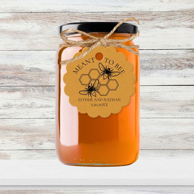 Meant to Bee Kraft Wedding Vielen Dank Geschenkanhänger (Meant to Bee Kraft Wedding Thank You Favor Tags)