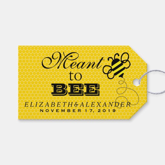 Meant to Bee Wedding Guest Gerne Vielen Dank Geschenkanhänger (Vorderseite (Horizontal))