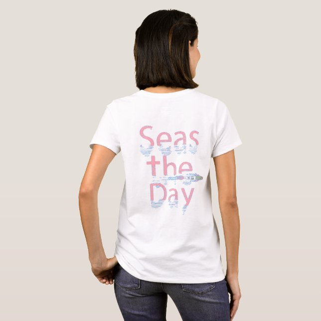Meas the Day (rosa Design) T-Shirt (Schwarz voll)