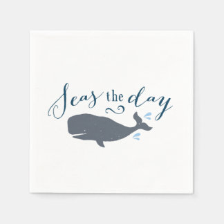 Meas the Day Vintag Whale Serviette