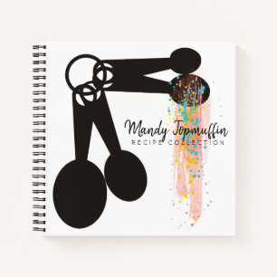 Measuring spoons personalized cookbook recipe notizbuch
