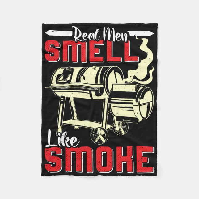 Meat Lover Real Men Smell Like Smoke Funny Men  Fleecedecke (Vorderseite)