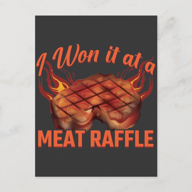 Meat Raffle Gewinner GRILLEN Steak Butcher Minneso Postkarte (Vorderseite)