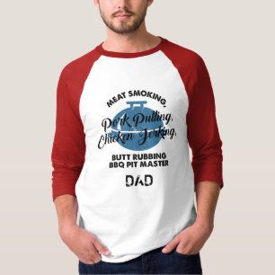 Meat räuchern BBQ Pit Master Papa Vatertag Custom T-Shirt