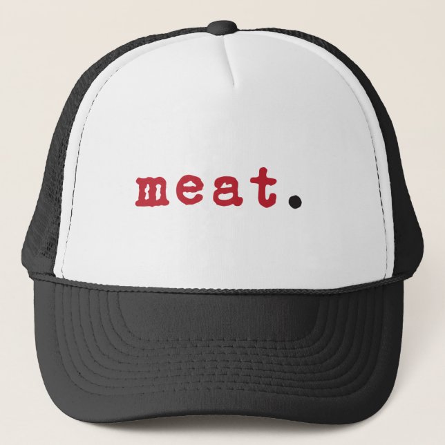 Meat. - Red Text Truckerkappe (Vorderseite)