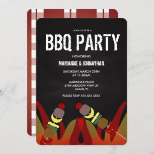 Meat Skewers GRILLEN Flames Cook Out Party Einladu Einladung
