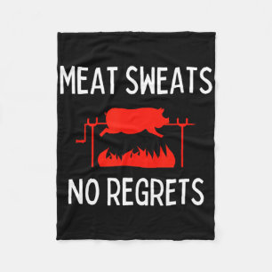 Meat Sweats No Regrets Shirt Lustiger Schweinebrat Fleecedecke