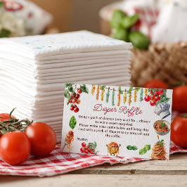 Meatball Italian Pasta Baby Shower Diaper Raffle Begleitkarte