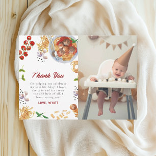 Meatball Italienisch 1. Geburtstag Dankeskarte