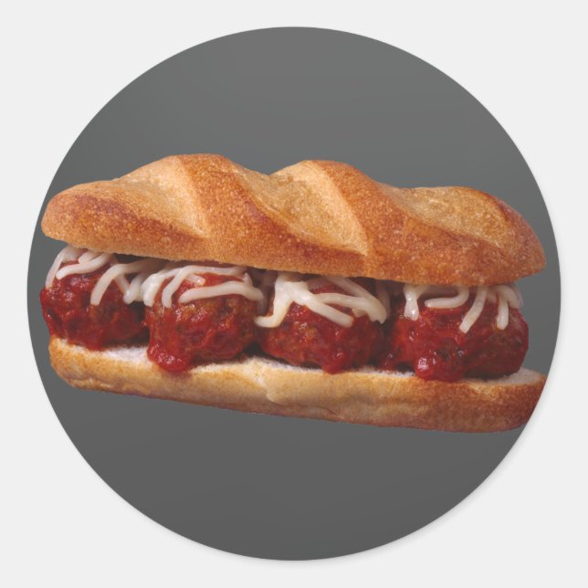 Meatball-Sub Runder Aufkleber (Vorderseite)
