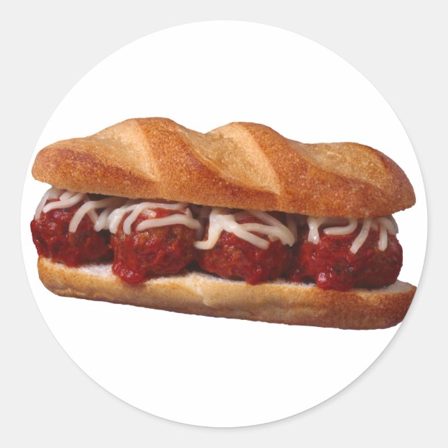 Meatball-Sub Runder Aufkleber (Vorderseite)