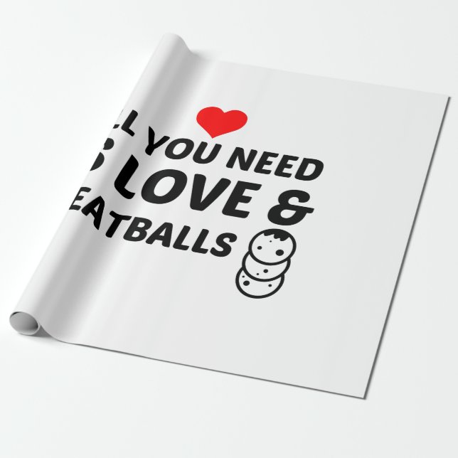 MEATBALLS AND LOVE GESCHENKPAPIER (Ungerollt)