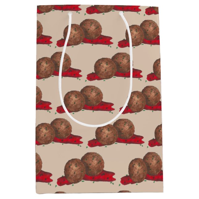 Meatballs Marinara Italienisches Restaurant Küche Mittlere Geschenktüte (Vorderseite)