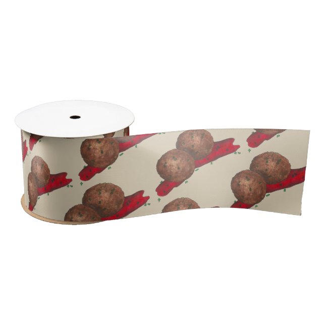 Meatballs Marinara Italienisches Restaurant Küche Satinband (Spule)