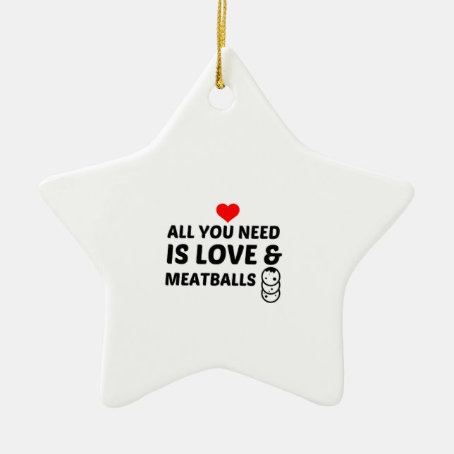 MEATBALLS UND LIEBE KERAMIK ORNAMENT (Vorne)