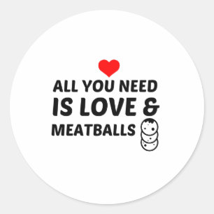 MEATBALLS UND LIEBE RUNDER AUFKLEBER