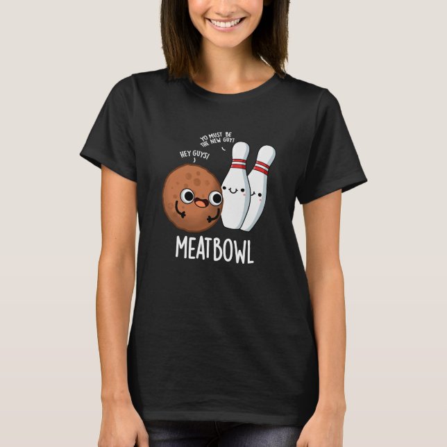 Meatbowl Funny Meatball Puff Dark BG T-Shirt (Vorderseite)