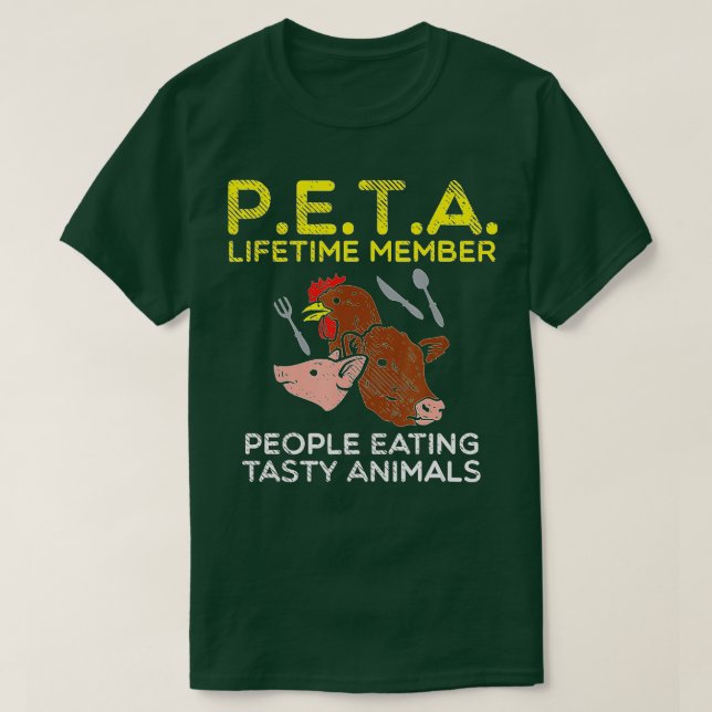 Meater Barbeque Leute essen geschmackvolle Tierkat T-Shirt (Design vorne)