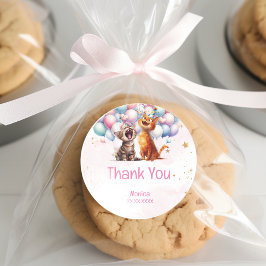 Meaulkatzen Meow-Kindergeburtstag danke Ihnen Runder Aufkleber