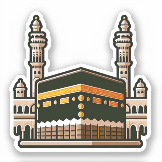 Mecca Kaaba Muslim Art Aufkleber (Vorderseite)