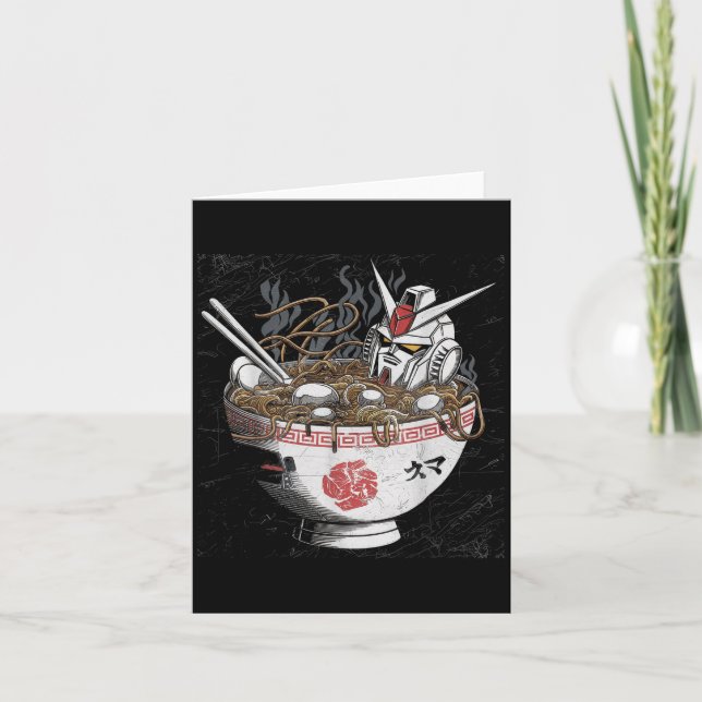 Mecha Japanese Mecha Robot Head Anime Art Ukiyo-e Karte (Vorderseite)