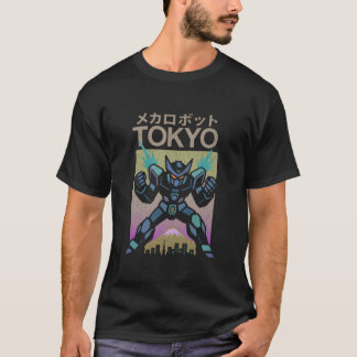 Mecha Robot Powering Up Boys Vintage Japanese Post T-Shirt