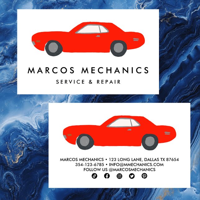 MECHANIC Automobile Classic Car Auto Reparatur CUS Visitenkarte (MECHANIC Automobile Classic Car Auto Repair CUSTOM Business Card
)