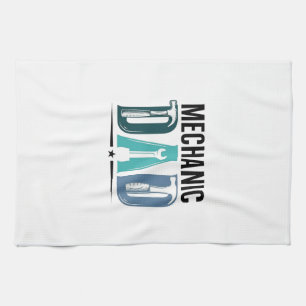 Mechanic Dad Vintage Tool Typography Design_1 Geschirrtuch