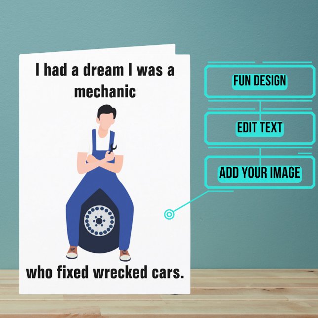 Mechanic Funny Birthday Karte (Looking for the perfect card for that clever mechanic friend of yours.)