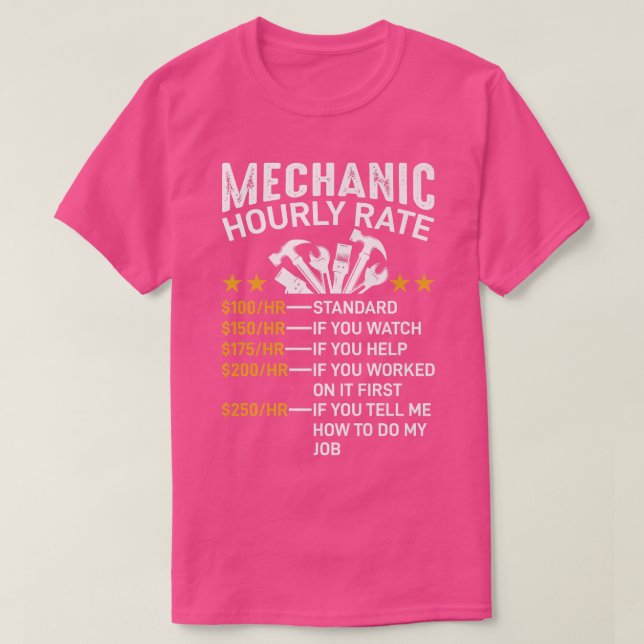 Mechanic Hourly Rate Funny Car Auto Mechanic Dad M T-Shirt (Design vorne)