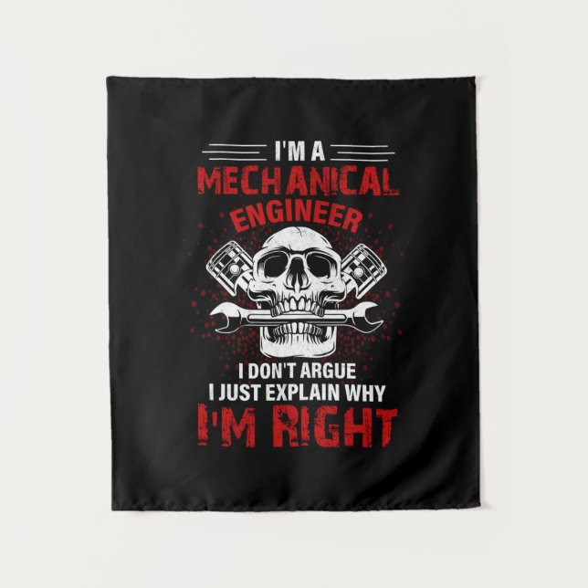 Mechanic I Am A Mechanical Engineer Wandteppich (Vorderseite)