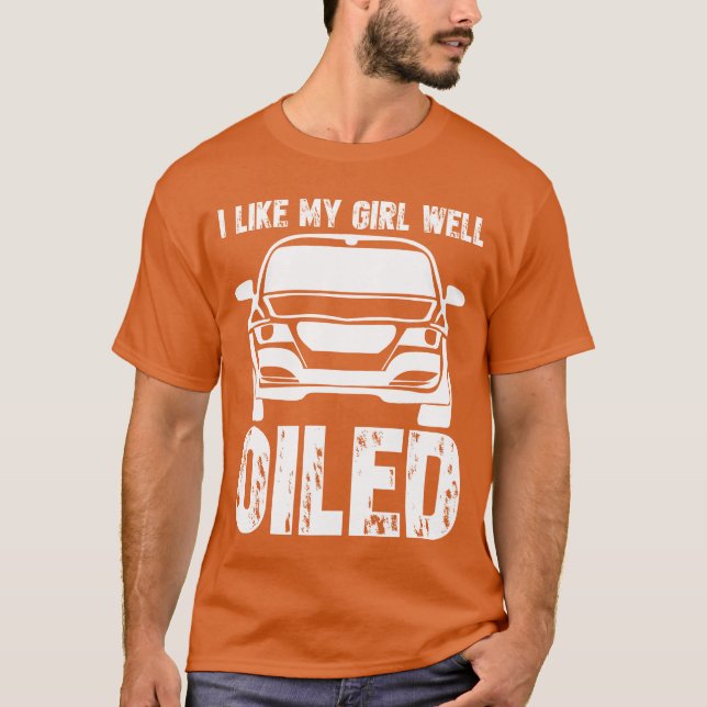 Mechanic Joke Car Workshop Oil retro T-Shirt (Vorderseite)