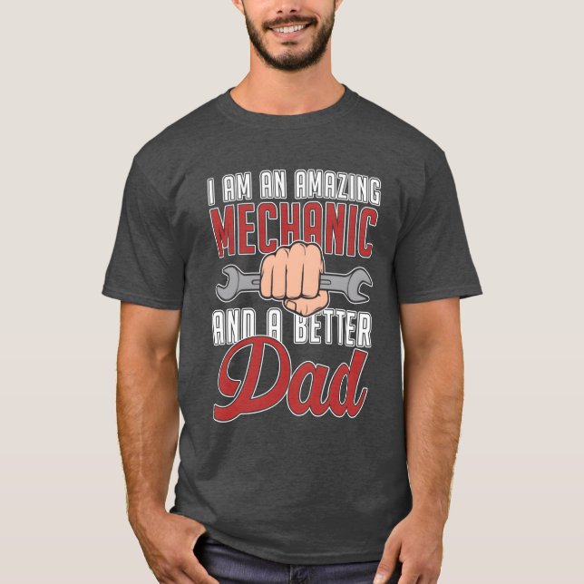 Mechanic Men Dad Car Mechanic retro T-Shirt (Vorderseite)