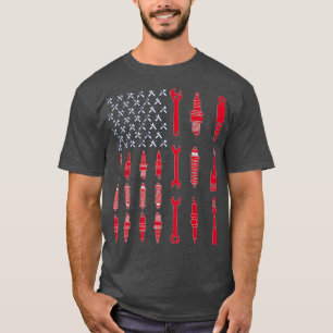 Mechanic Patriotic Mechanic USA Flag T-Shirt