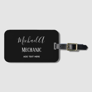 MECHANIC Personalisierte Geschenke CLASSIC Schwarz Gepäckanhänger