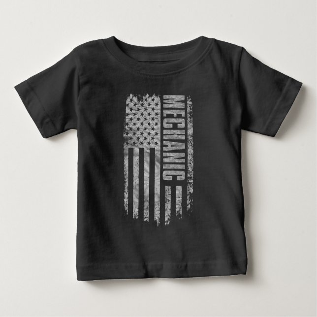 Mechanic USA Flag Distressed design Baby T-shirt (Vorderseite)