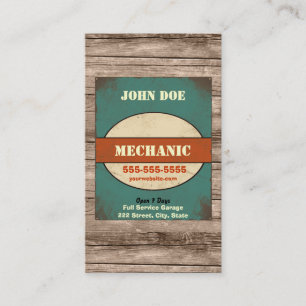 Mechanic Vintage-Geschäftskarte Visitenkarte