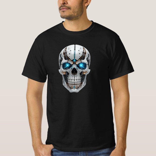 Mechanical AI Skull T-Shirt (Vorderseite)