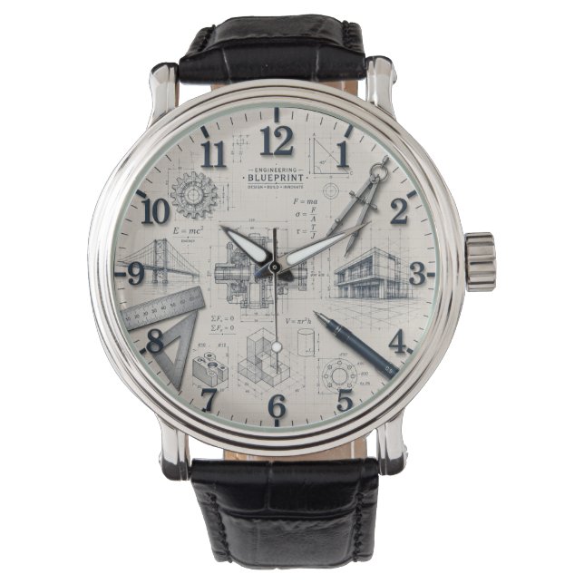  Mechanical Engineer STEM Office & Workshop Decor Armbanduhr (Vorderseite)