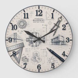 Mechanical Engineer STEM Office & Workshop Decor Große Wanduhr