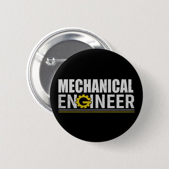 Mechanical Engineering Funny Engineer Button (Vorne & Hinten)