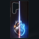 Mechanical Heart Blueprint Samsung Galaxy Hülle<br><div class="desc">A stunning 3D-rendered mechanical heart,  vertically bisected to reveal intricate internal gears and glowing technical blueprints. Designed with our signature "Bottom-Lock" layout,  the artwork is positioned to ensure the subject remains fully visible and unobstructed by modern camera clusters. A perfect fusion of science and art.</div>