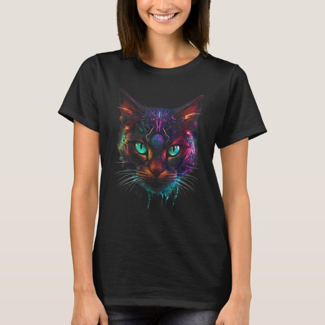 Mechanical Majestic Cat T-Shirt (Vorderseite)