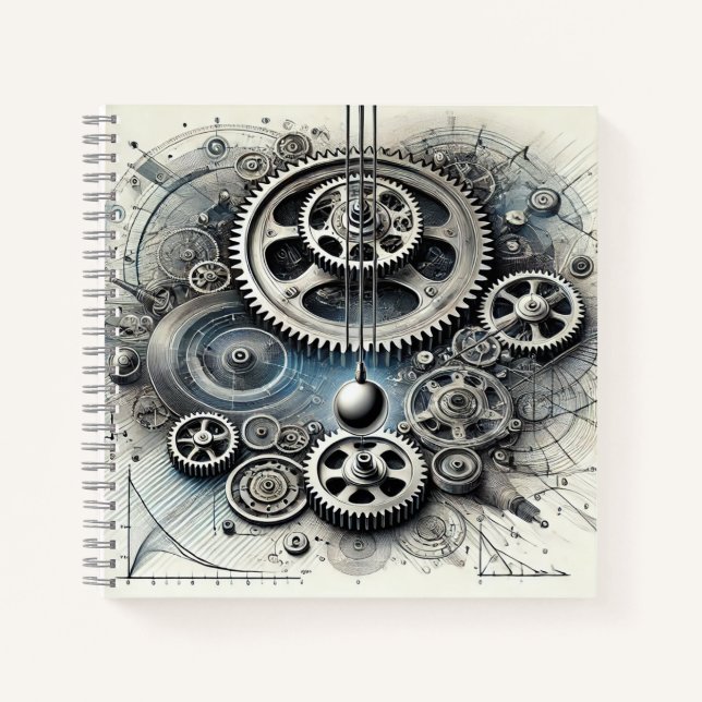 Mechanical Physics Gears, Motion & Diagrams Notizbuch (Vorderseite)